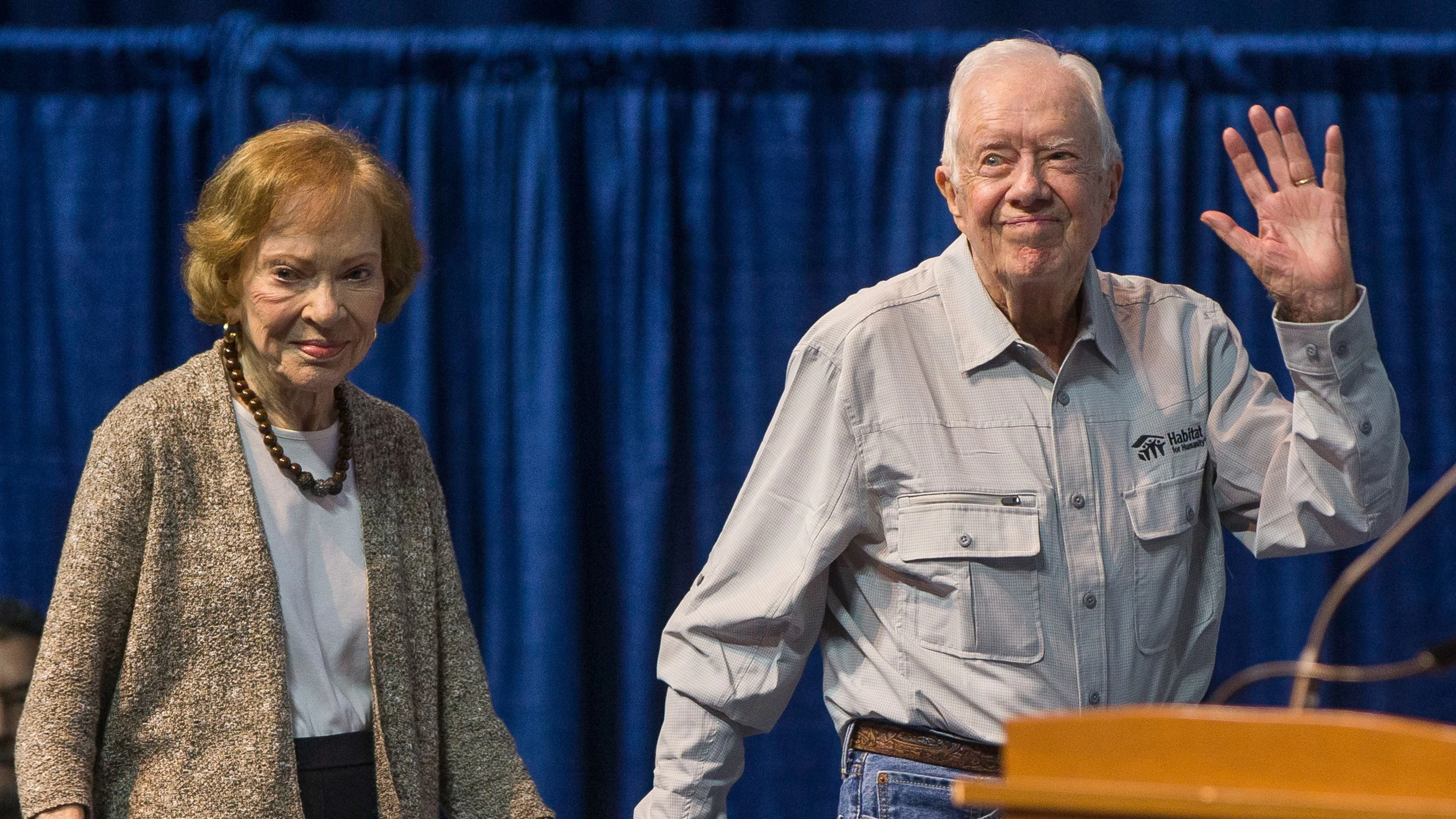 Der ehemalige US-Präsident Jimmy Carter mit seiner Frau Rosalynn Carter im Jahr 2018. 