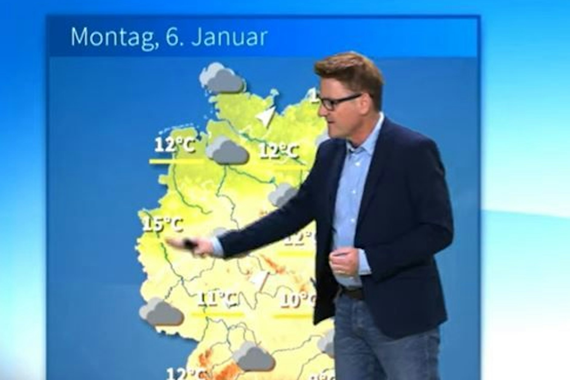 Dominik Jung von wetter.net zeigt: Am Montag wird frühlingshaft warm.
