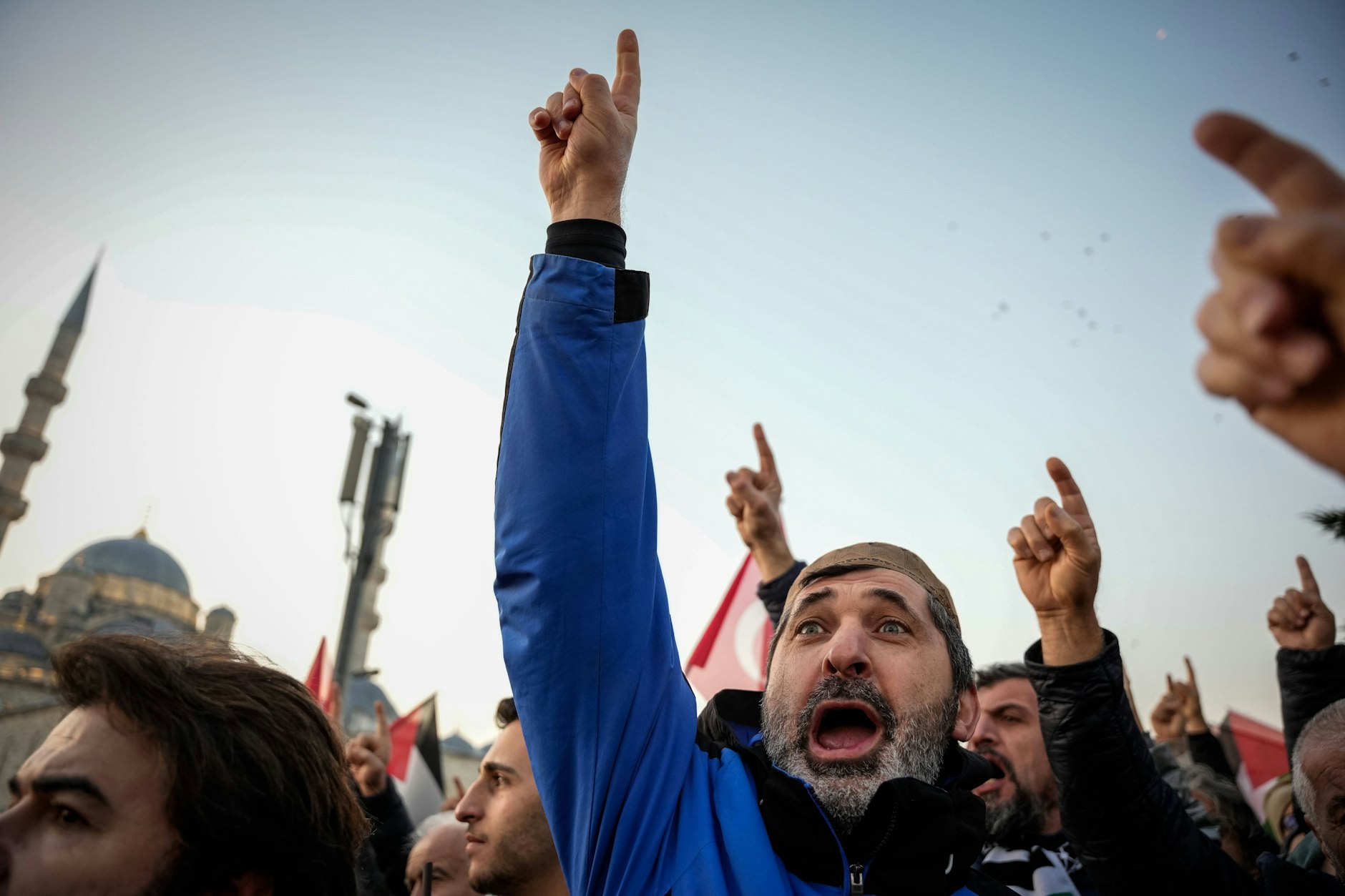 Eine propalästinensische Demo in Istanbul am 1. Januar 2025.