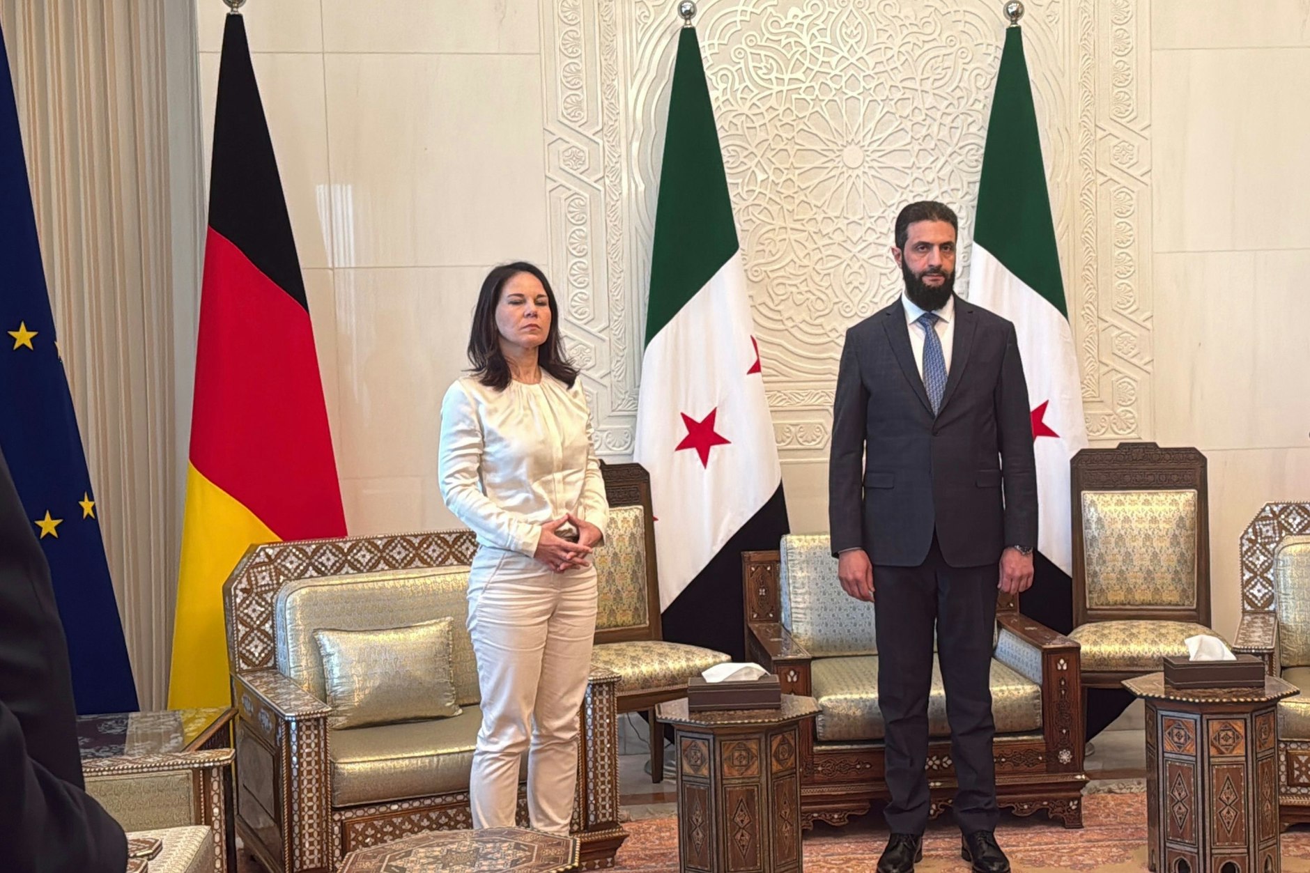 Damaskus: Außenministerin Annalena Baerbock trifft sich mit dem neuen syrischen Machthaber Ahmed al-Scharaa im Präsidentenpalast in Damaskus.