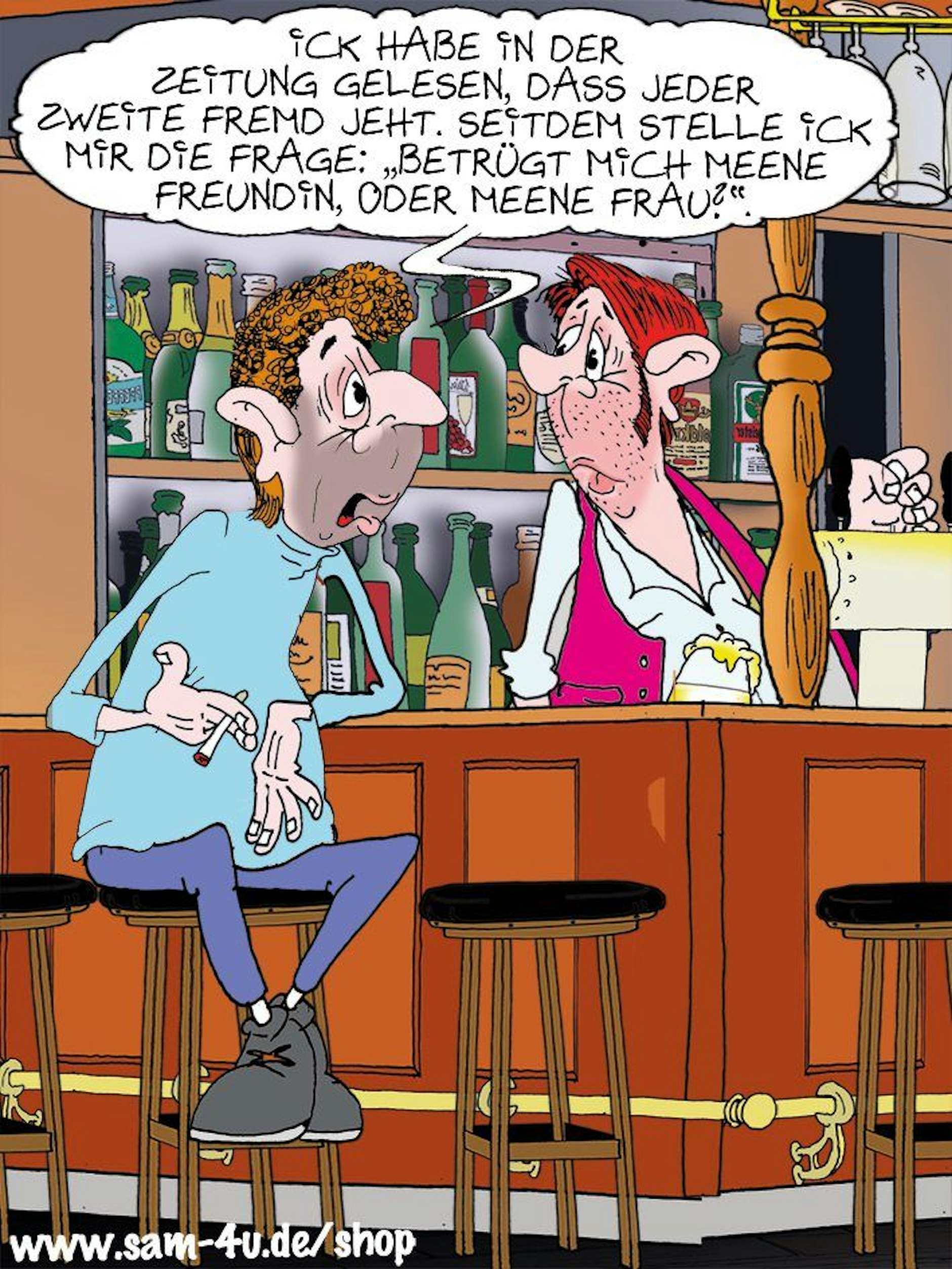 Auch heute haben wir einen Cartoon von unserem Zeichner Sam Paff aus Berlin für Sie. 