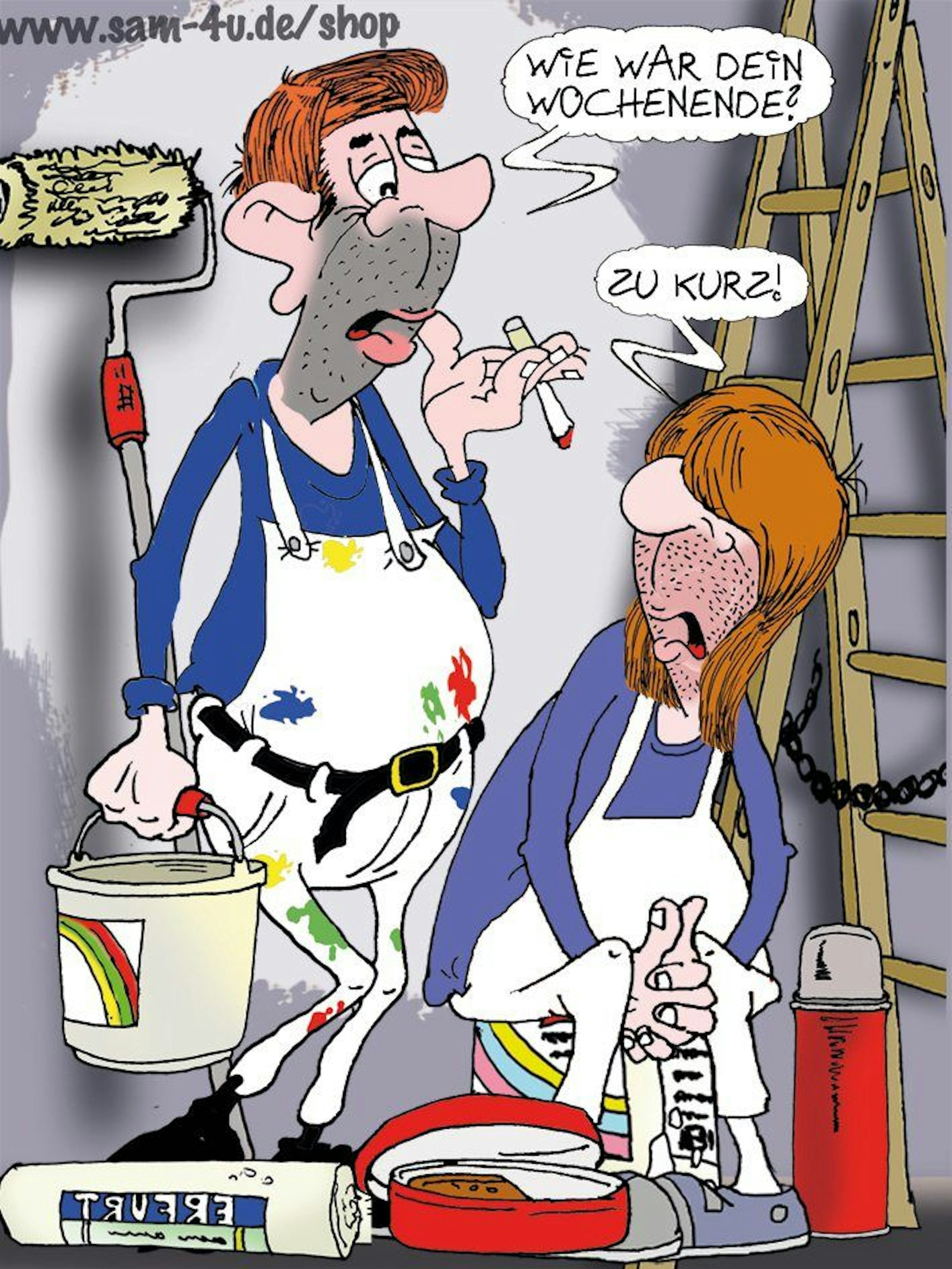 Auch heute gibt's an dieser Stelle den täglichen Cartoon von Zeichner Sam Paff aus Berlin.