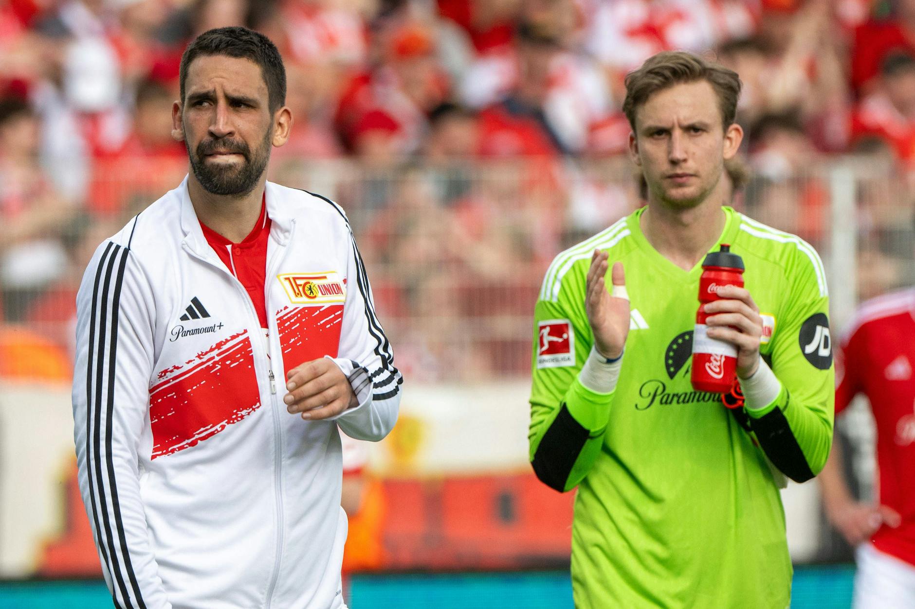 Auf die beiden Anführer Rani Khedira (30, l.) und Torhüter Frederik Rönnow (32) muss der 1. FC Union in Heidenheim verzichten.