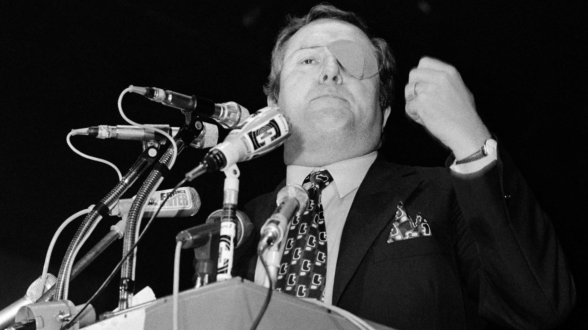 Jean-Marie Le Pen bei einer Rede 1973.