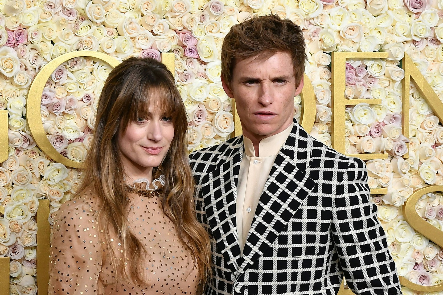 Der britische Schauspieler Eddie Redmayne (43) mit seiner Ehefrau Hannah Bagshawe (42) bei den Golden Globe Awards in Los Angeles.