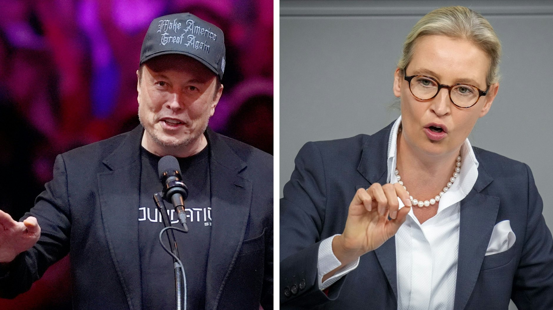 Mögliche Kanzlerin Alice Weidel und zukünftiger Marsmensch Musk.