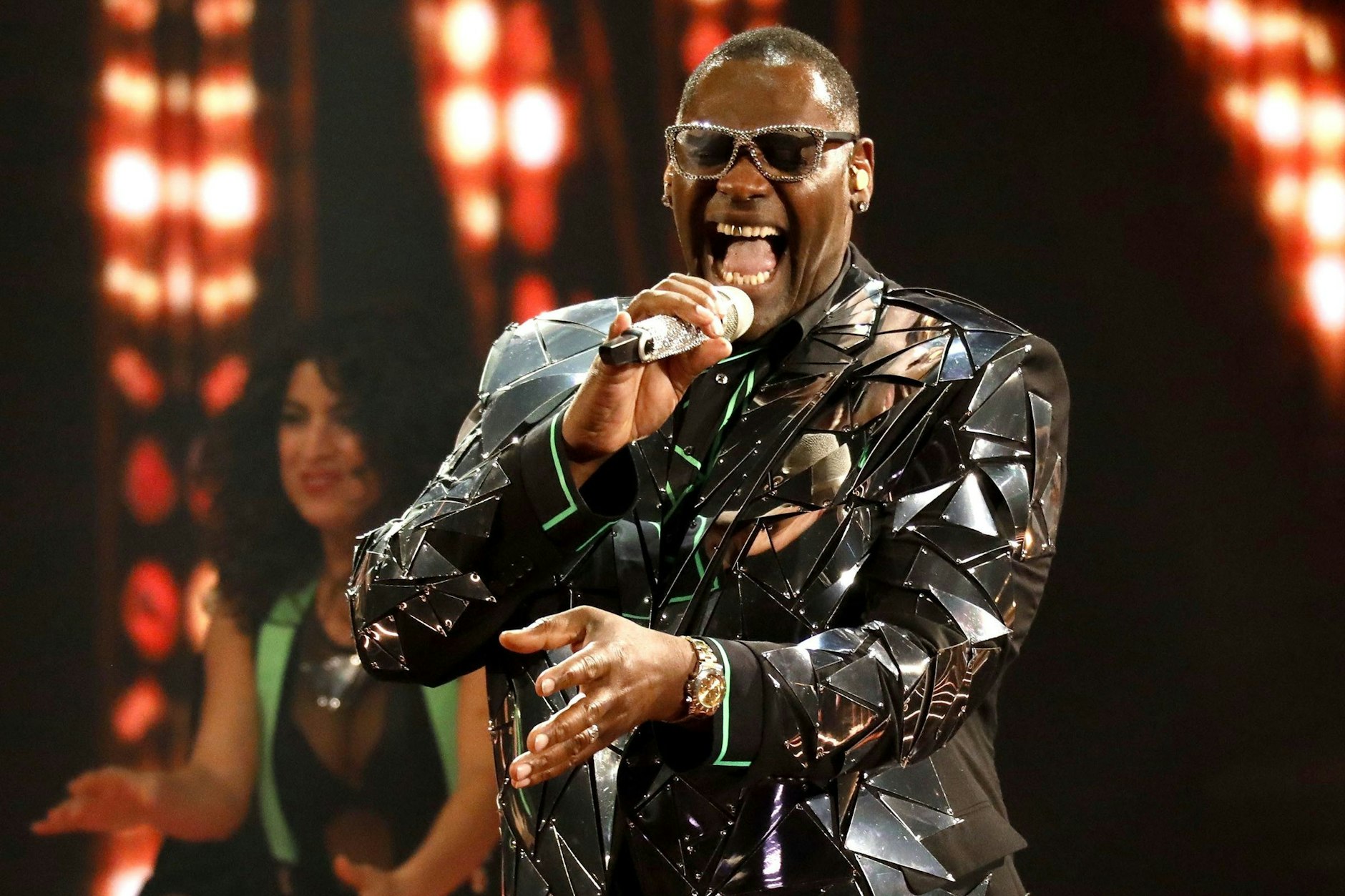 Alphonso Williams in der vierten Live-Mottoshow der 14. Staffel der RTL-Castingshow „Deutschland sucht den Superstar“ im Jahr 2017.