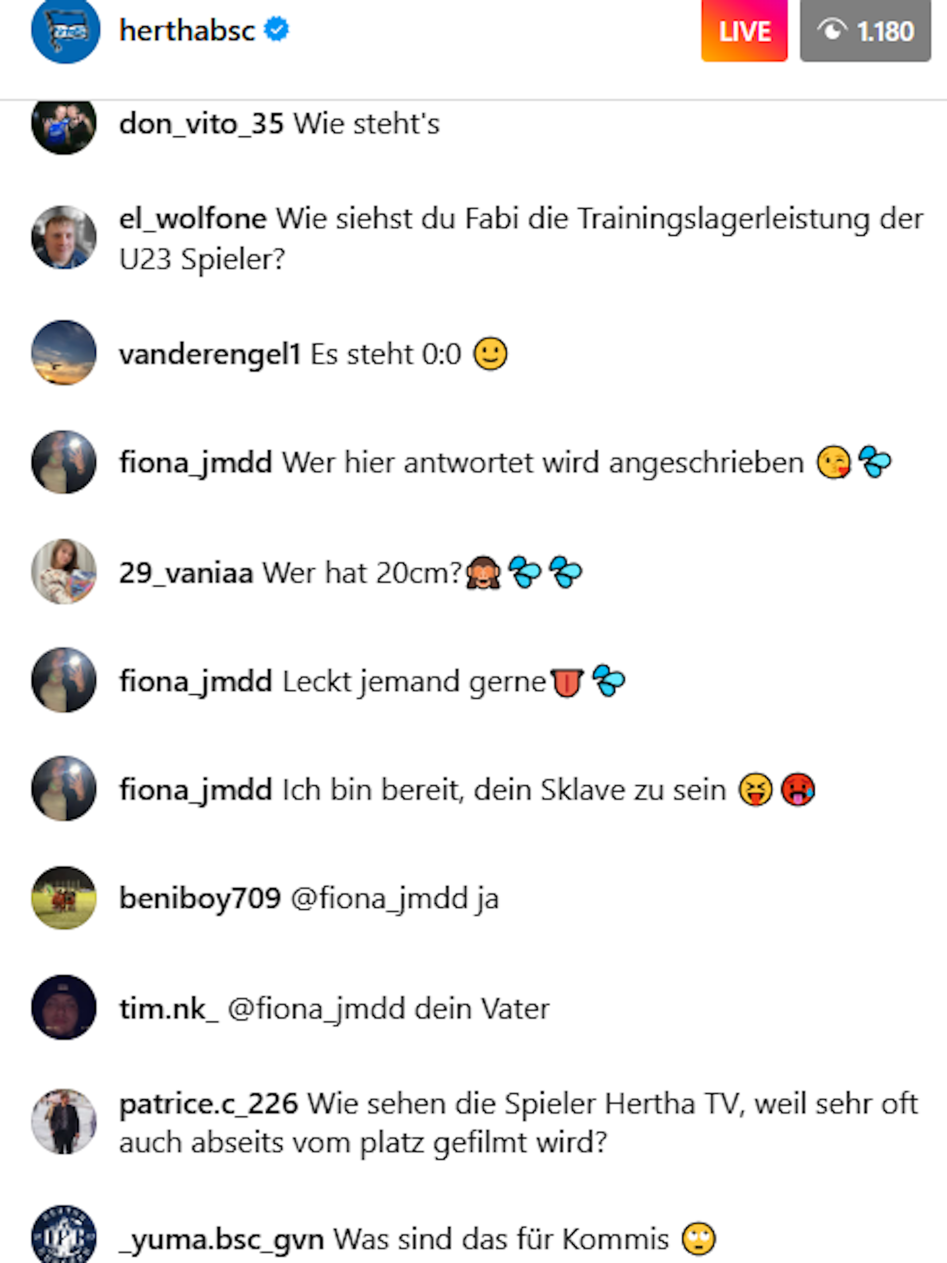 Hertha Live-Chat vom Testspiel in Spanien wurde von Sex-Bots attackiert