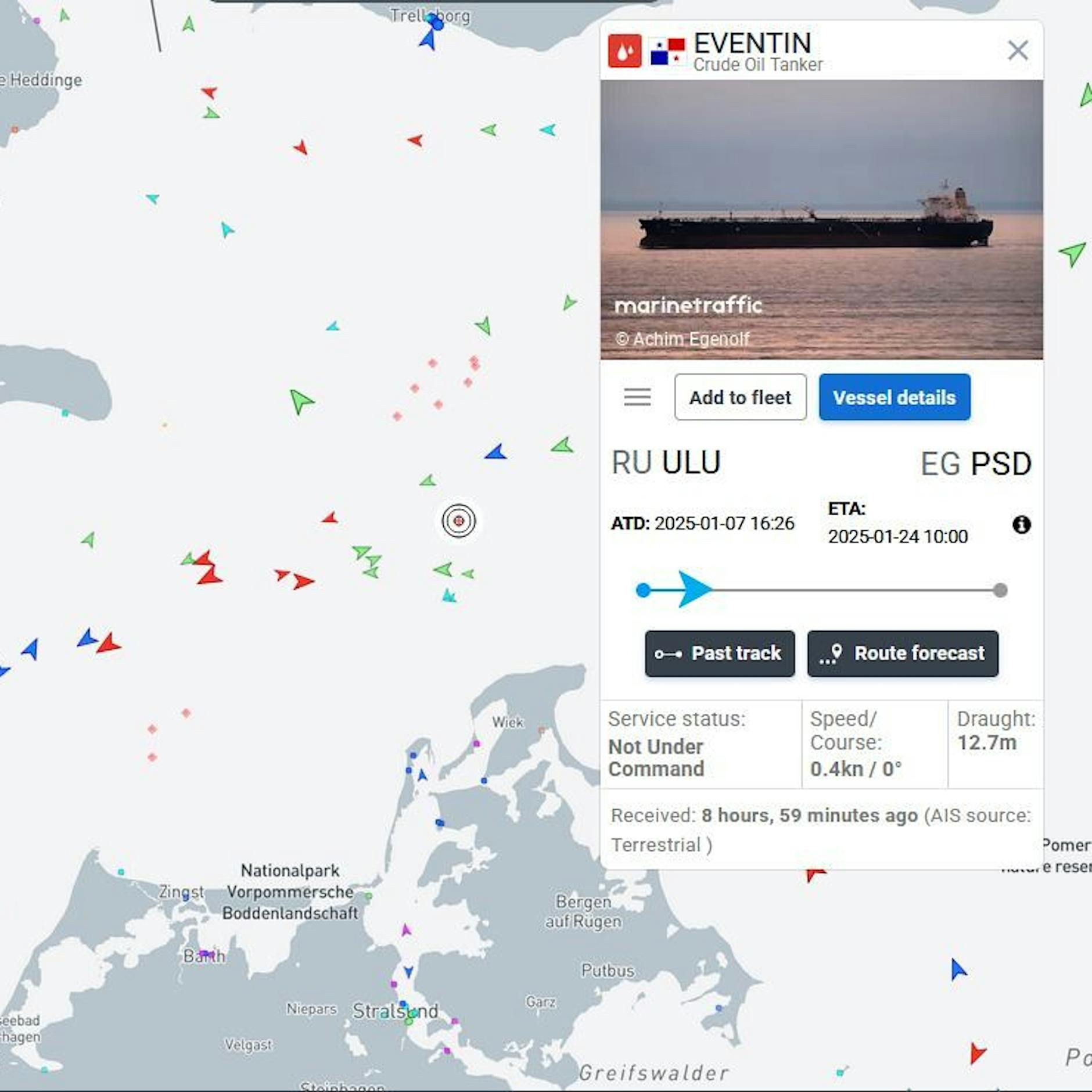 Manövrierunfähiger Tanker vor Rügen: 99.000 Tonnen Öl geladen!