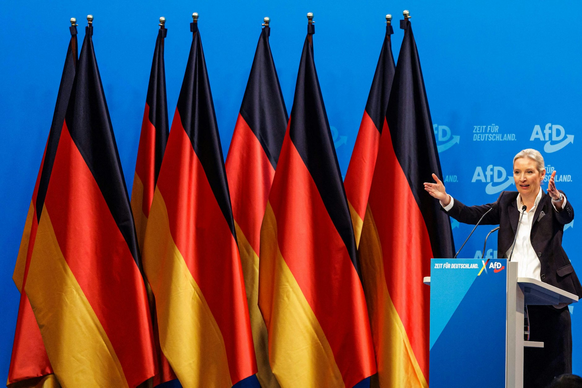 Die Reihen fest geschlossen: Alice Weidel erhielt die totale Zustimmung der Delegierten des AfD-Parteitags in Riesa für ihre Kanzlerkandidatur.