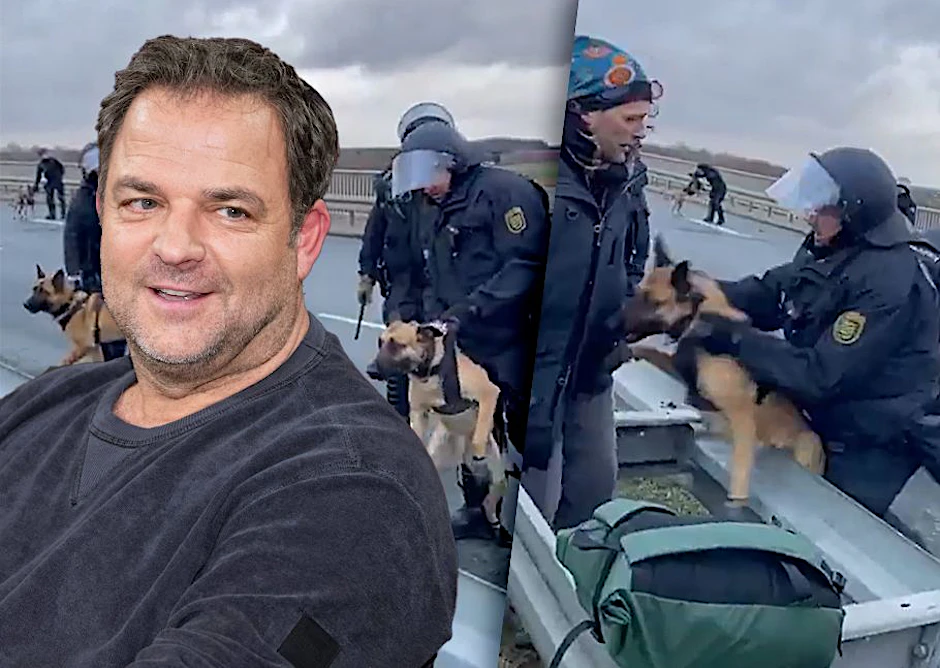 Auf Instagram nimmt sich Martin Rütter das Video von einem Polizeieinsatz mit Hunden am Rand des AfD-Parteitags in Riesa vor.