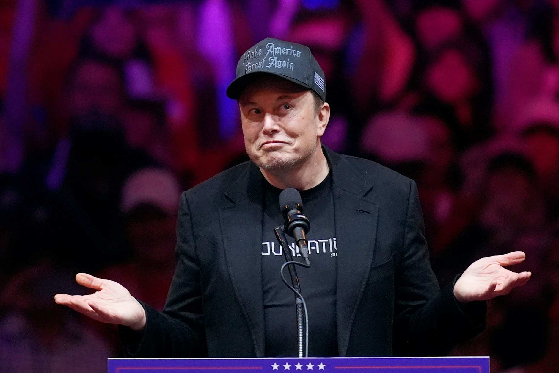 Elon Musk im Oktober bei einer Wahlkampfveranstaltung von Donald Trump.