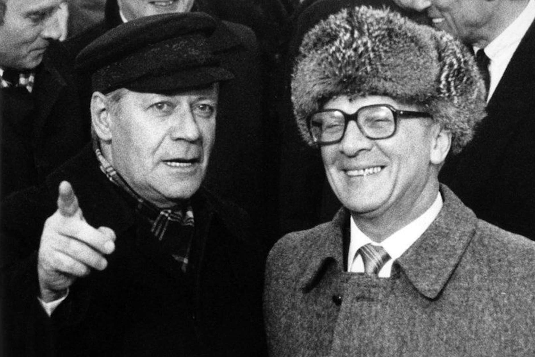 Erich Honecker bei einem Treffen mit Helmut Schmidt am 11. Dezember 1981 in Ost-Berlin.