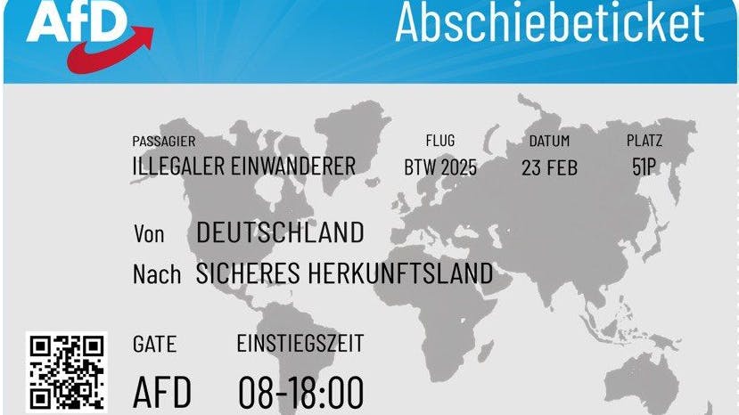 Die AfD schickte „Abschiebeticket“ an Tausende Menschen.
