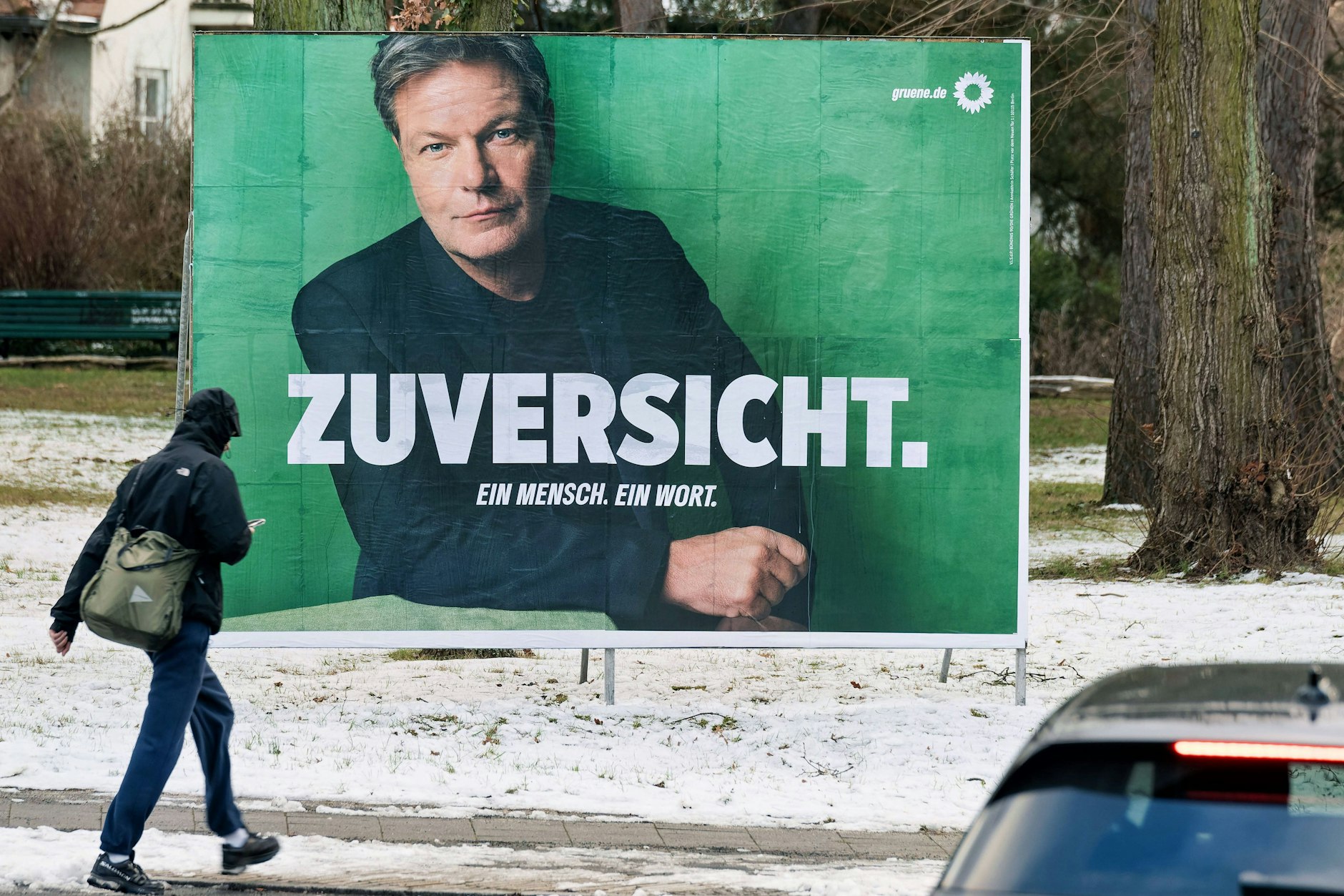 Robert Habeck auf einem „Wesselmann“ in Berlin, so nennt man die Großflächenplakate in Fachkreisen.