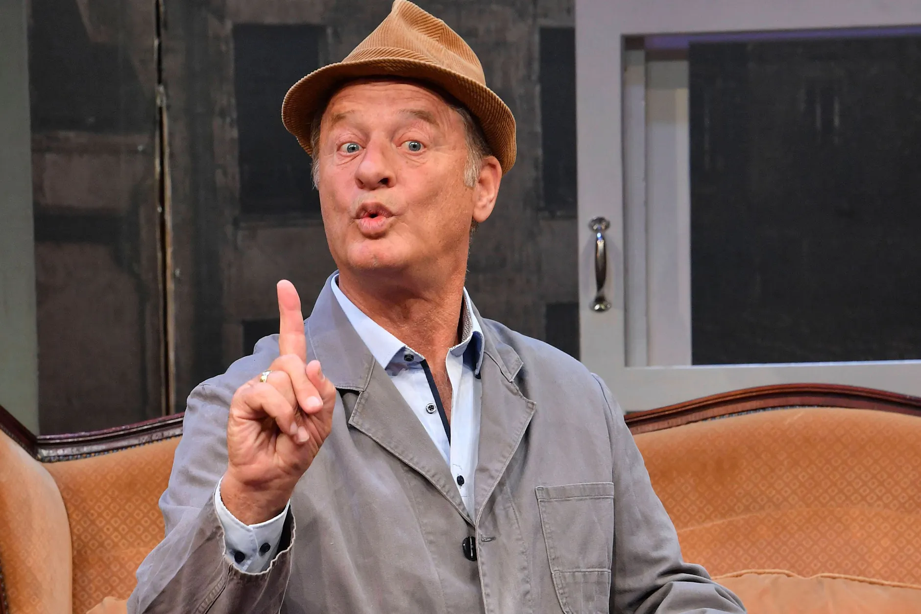 Tom Gerhardt am 15. Januar bei der Fotoprobe des Theaterstücks „Hausmeister Krause - Du lebst nur zweimal“ in der Komödie im Bayerischen Hof.