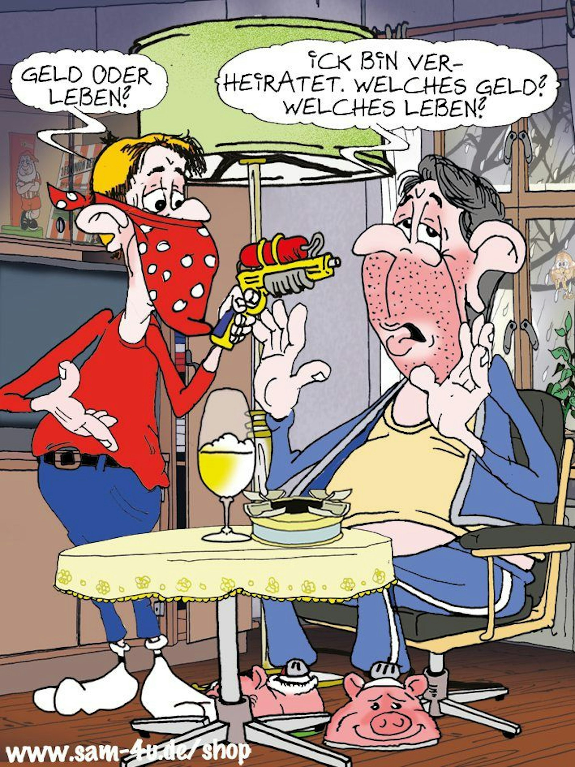 Auch heute gibt es einen Cartoon von unserem Zeichner Sam Paff aus Berlin.
