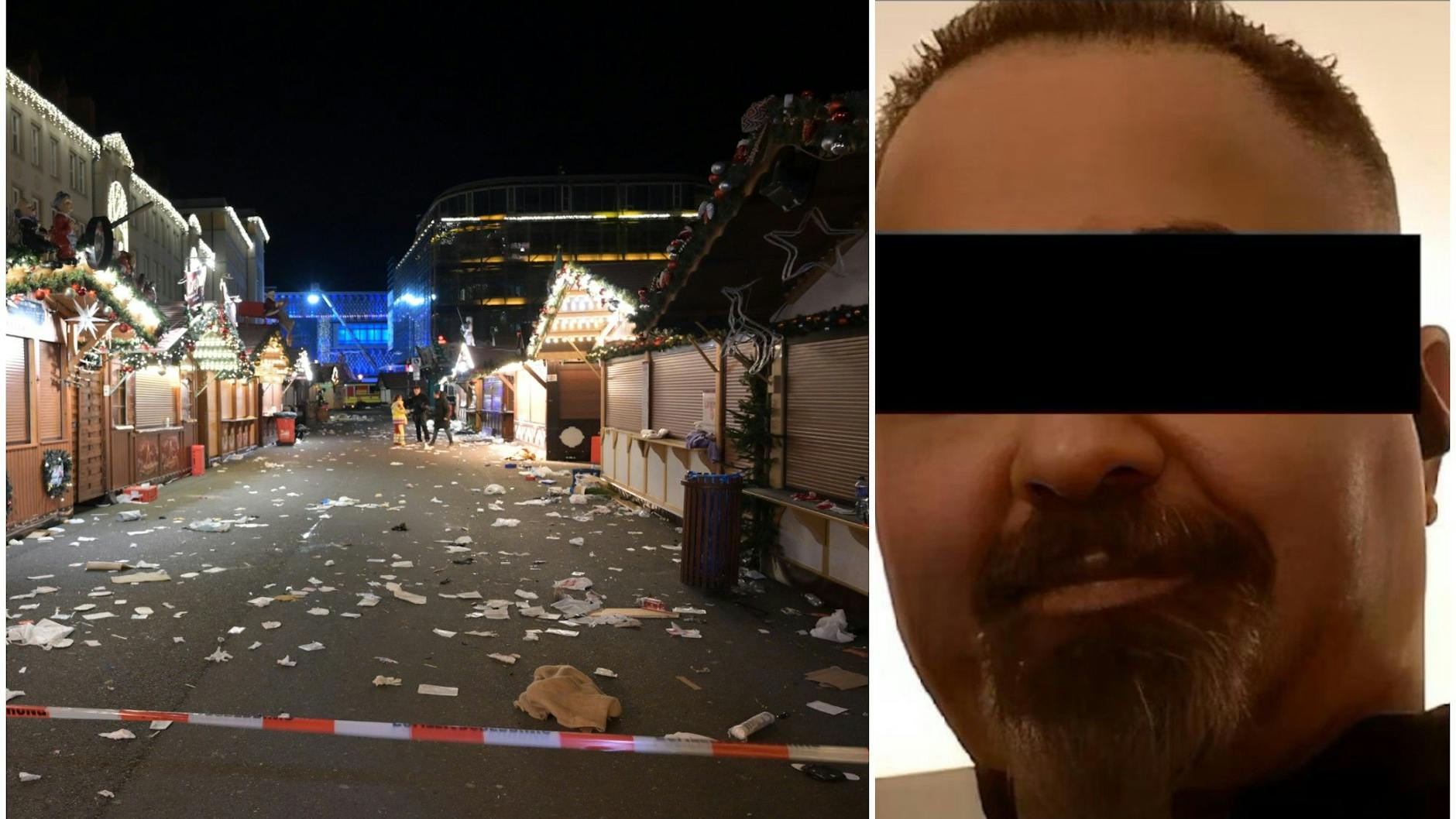 Taleb A. war mit einem Auto in den Weihnachtsmarkt in Magdeburg gerast. 6 Menschen starben, 300 wurden verletzt.