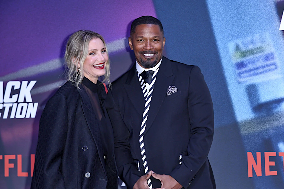 Die US-Stars Cameron Diaz und Jamie Foxx bei ihrer Netflix-Premiere in Berlin.