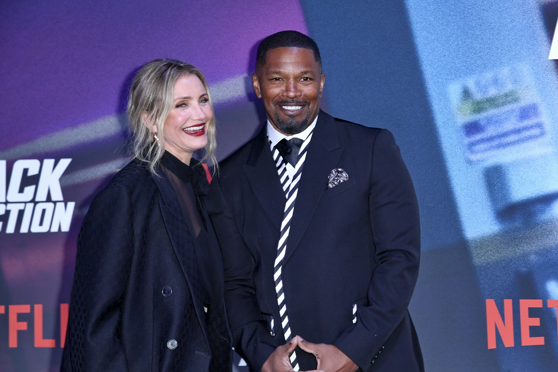 Die US-Stars Cameron Diaz und Jamie Foxx bei ihrer Netflix-Premiere in Berlin.