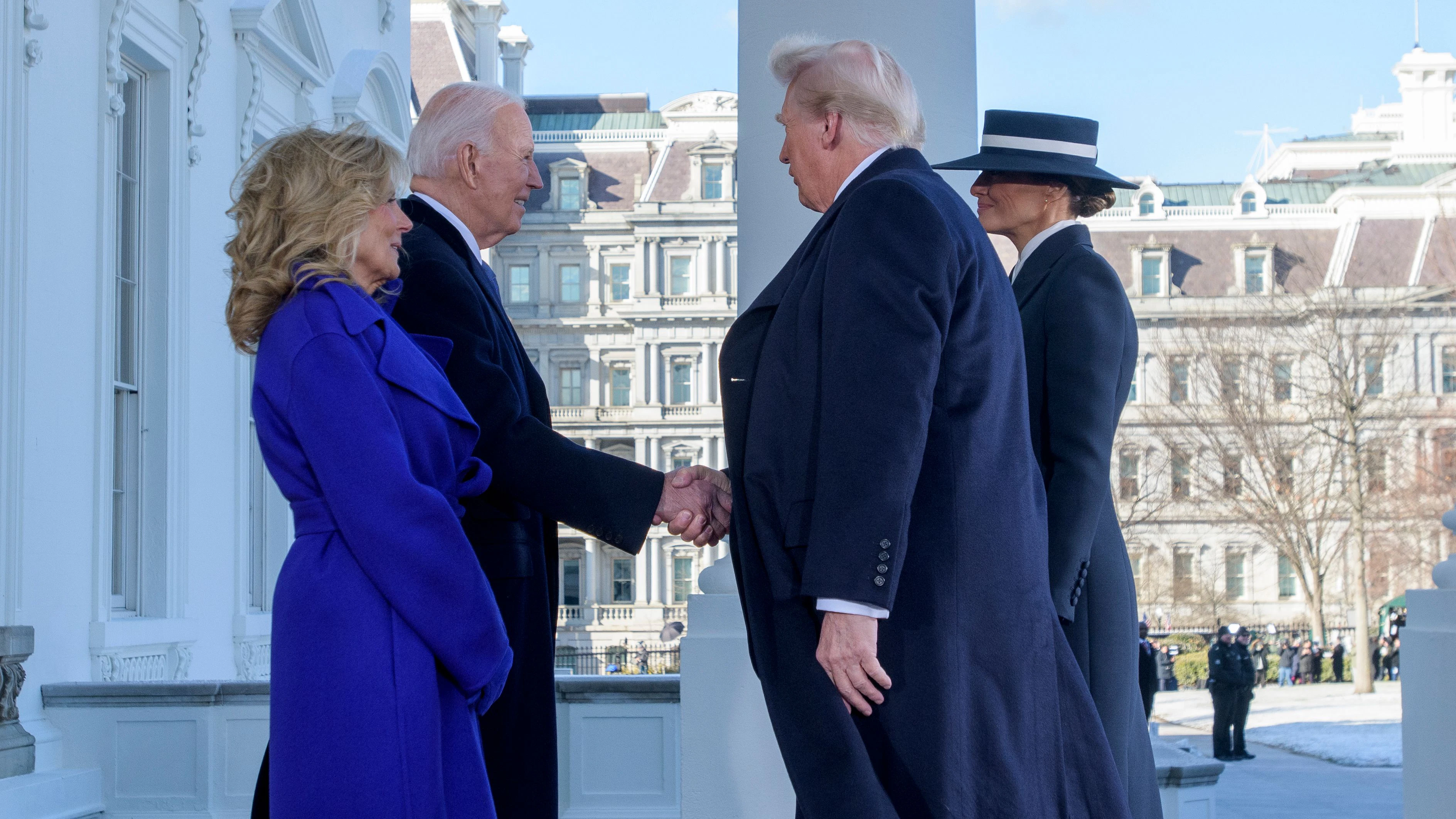 Die Trumps zu Gast bei den Bidens im Weißen Haus. 