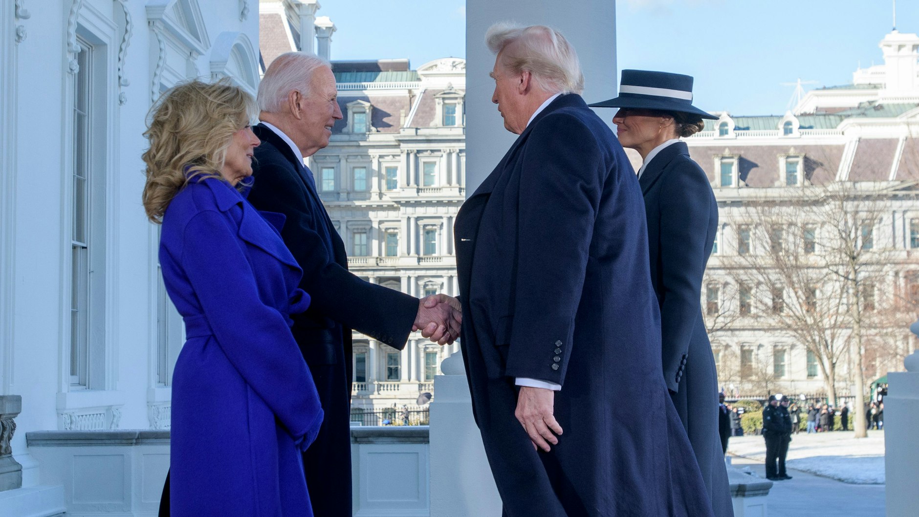 Die Trumps zu Gast bei den Bidens im Weißen Haus. 