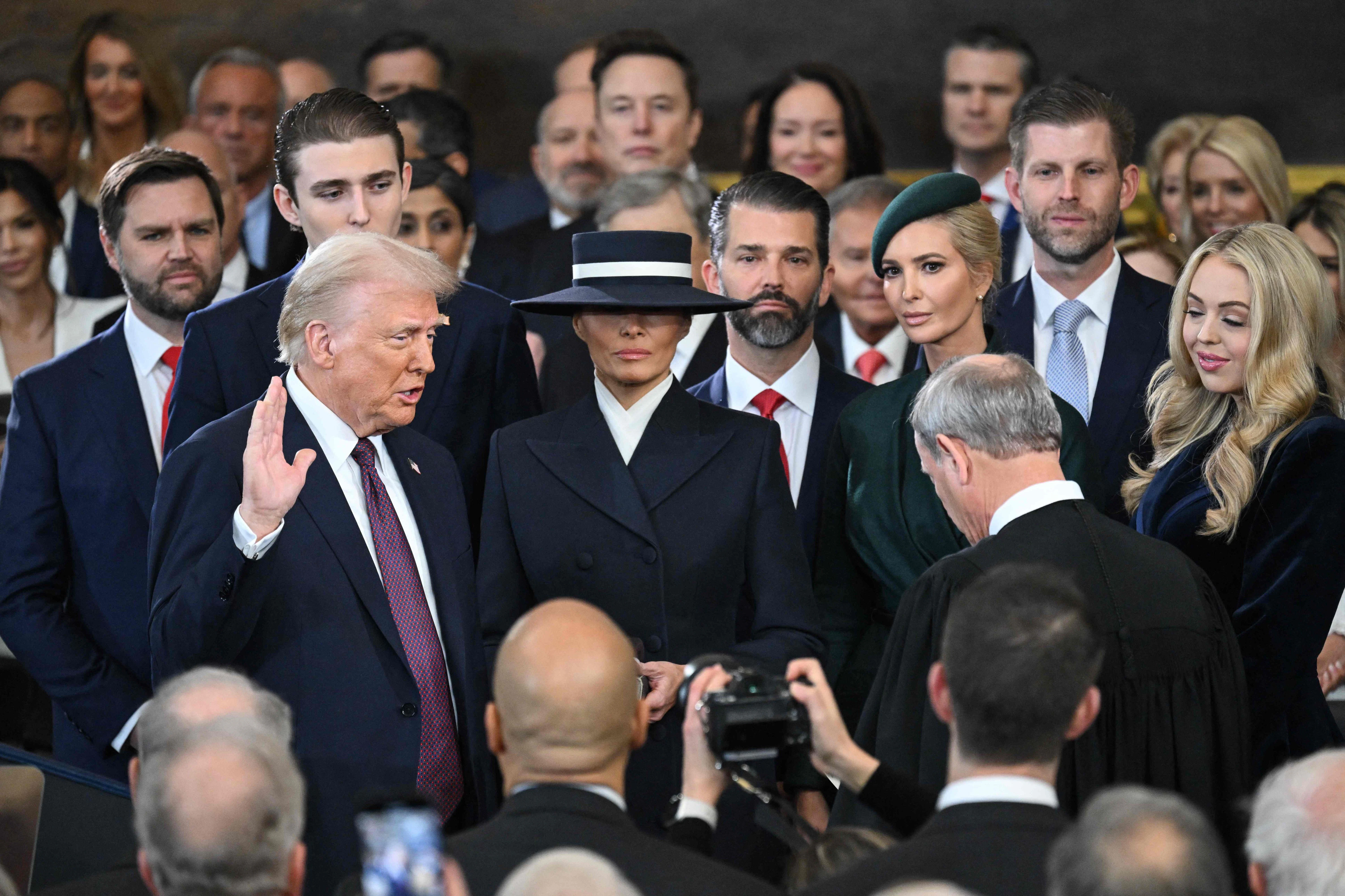 Donald Trump vereidigt.
