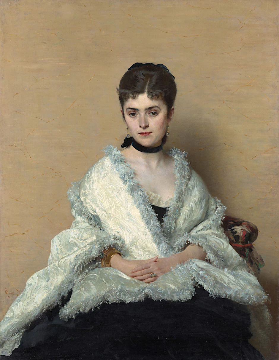 Domenico Morelli: „Porträt Olena Tolstoi“, 1875, Öl auf Leinwand