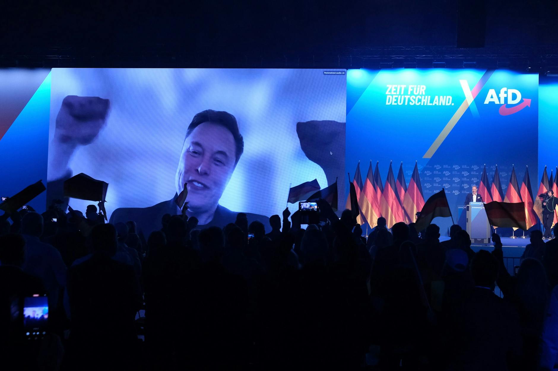 Elon Musk beim AfD-Parteitag in Halle