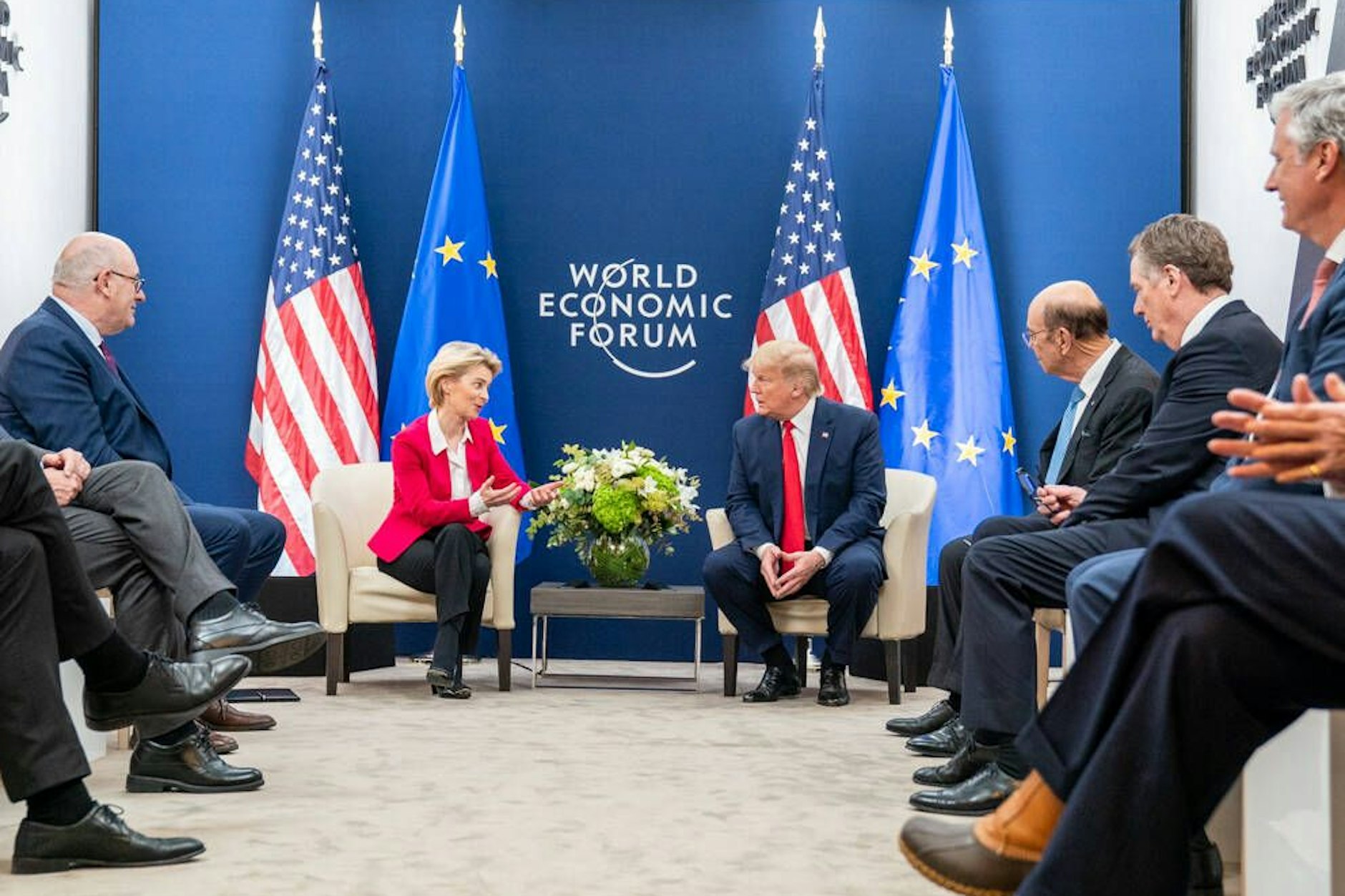 EU-Kommissionspräsidentin Ursula von der Leyen und US-Präsident Donald Trump beim Weltwirtschaftsforum in Davos am 21. Januar 2020.