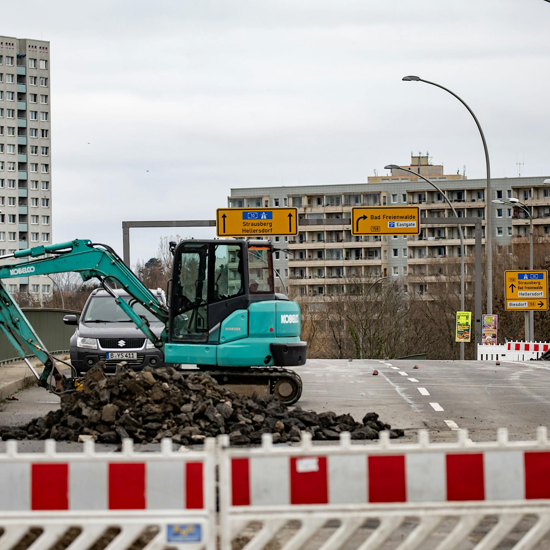 Bauarbeiten in Marzahn: Märkische Allee bis Mitte Juni auf einen Fahrstreifen reduziert