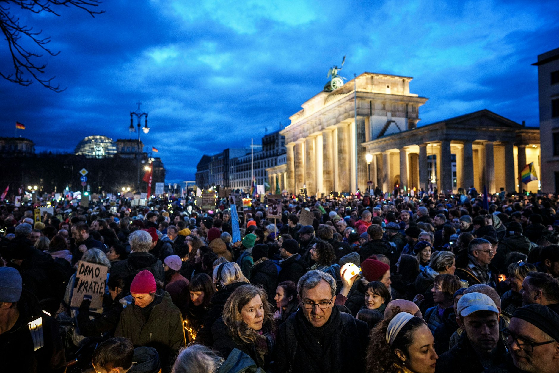 „Lichtermeer gegen rechts“ am vergangenen Sonnabend in Berlin