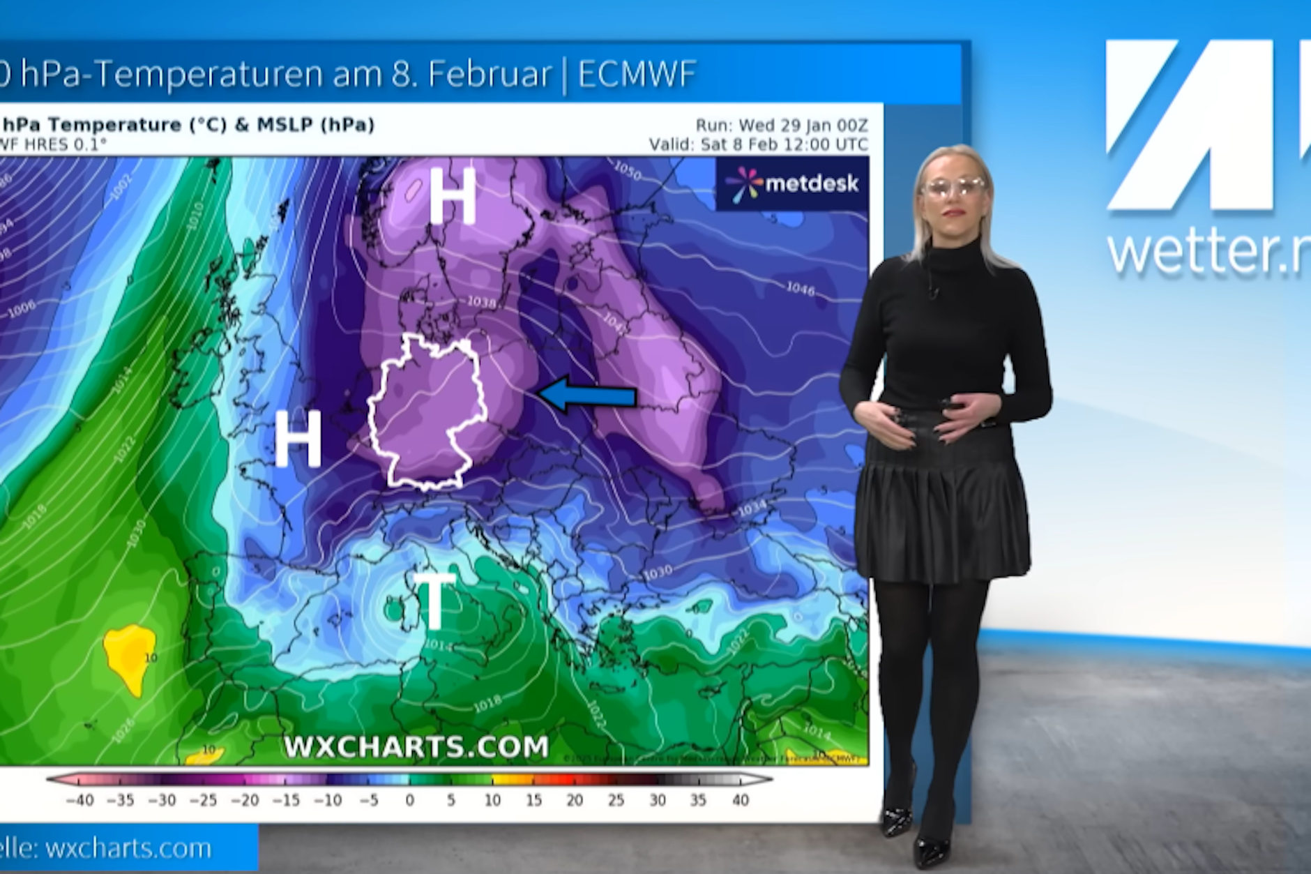 Wetter-Expertin Kathy Schrey erklärt die arktische Kälte, die laut einiger Wettermodelle auf dem Weg nach Deutschland ist.