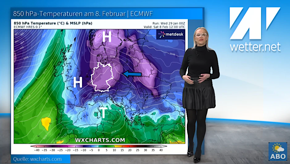 Wetter-Expertin Kathy Schrey erklärt die arktische Kälte, die laut einiger Wettermodelle auf dem Weg nach Deutschland ist. 