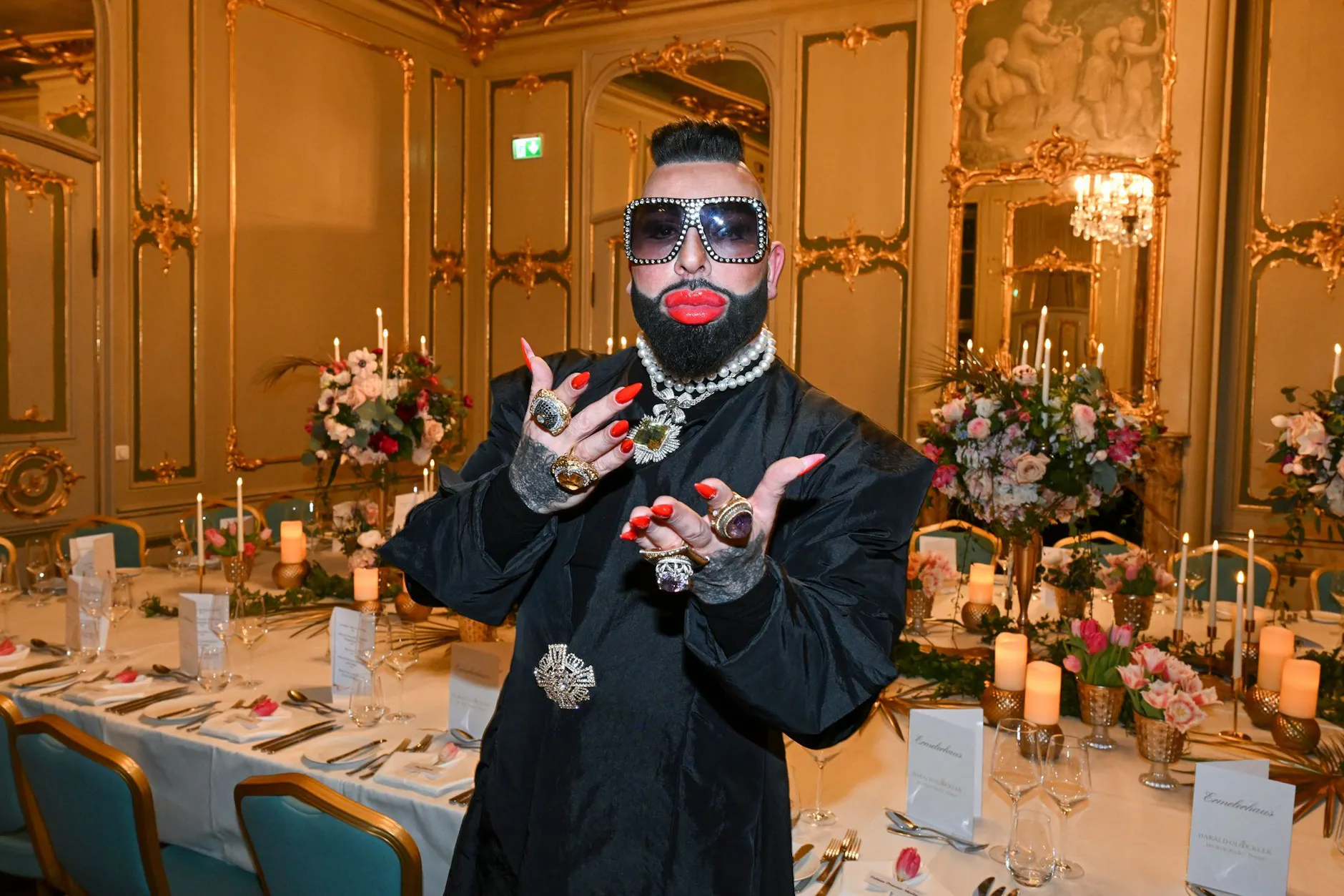 Harald Glööckler bei seinem Fashion-Dinner „My Style Rocks“. Leider rockte so gar nichts.