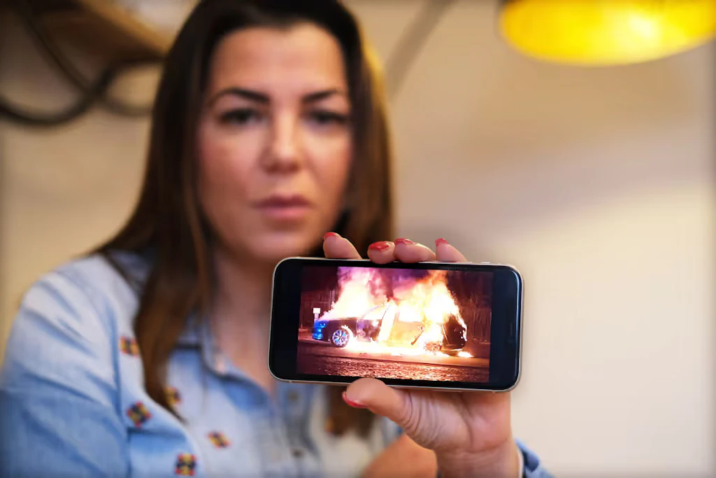 Horror-Feuer im Auto: Mutter entkommt nur knapp dem Flammentod