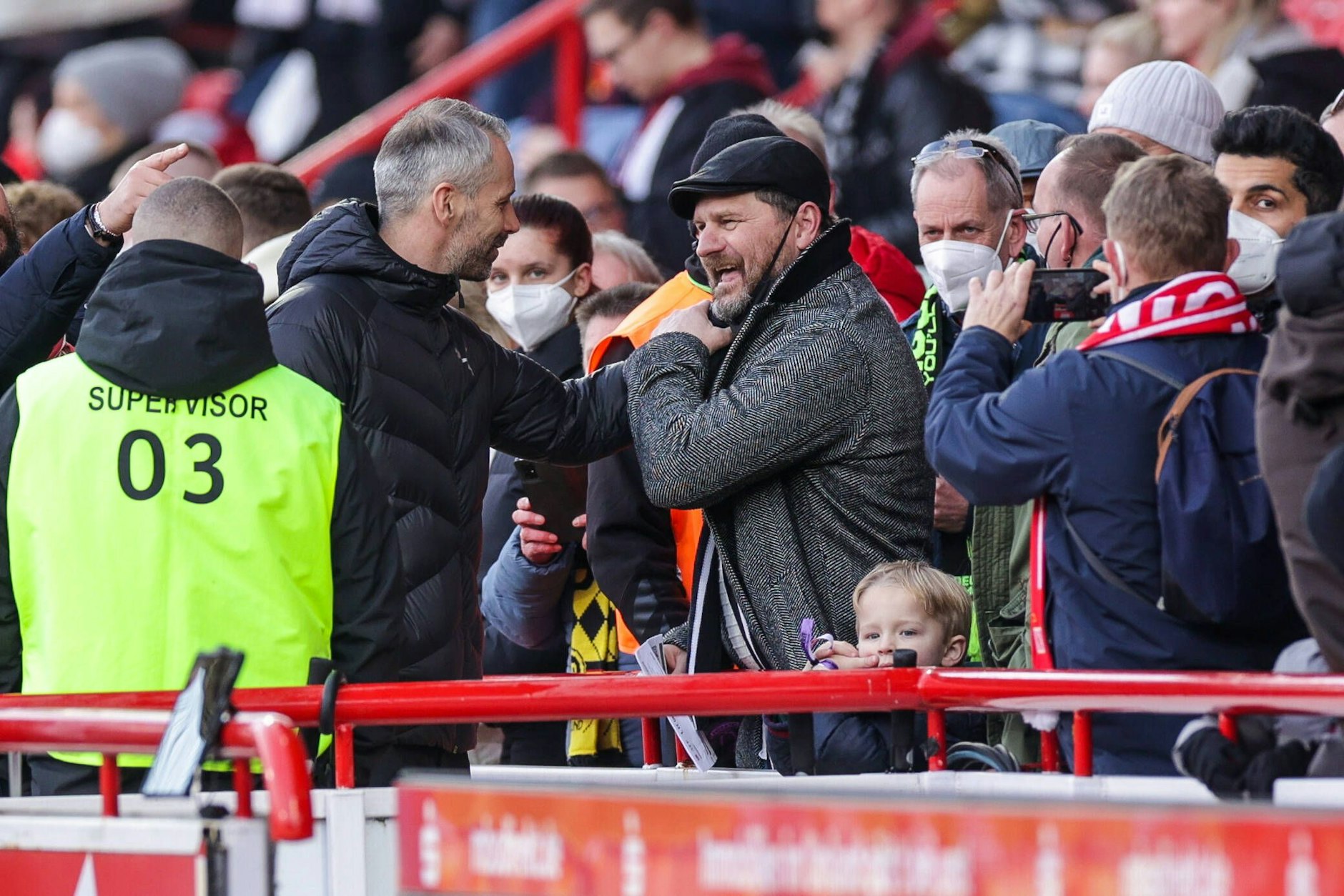 RB-Coach Marco Rose (48) und Steffen Baumgart (53), hier im Jahr 2022 und noch als Trainer des 1. FC Köln und nur zu Besuch beim 1. FC Union, sind seit 2015 befreundet.