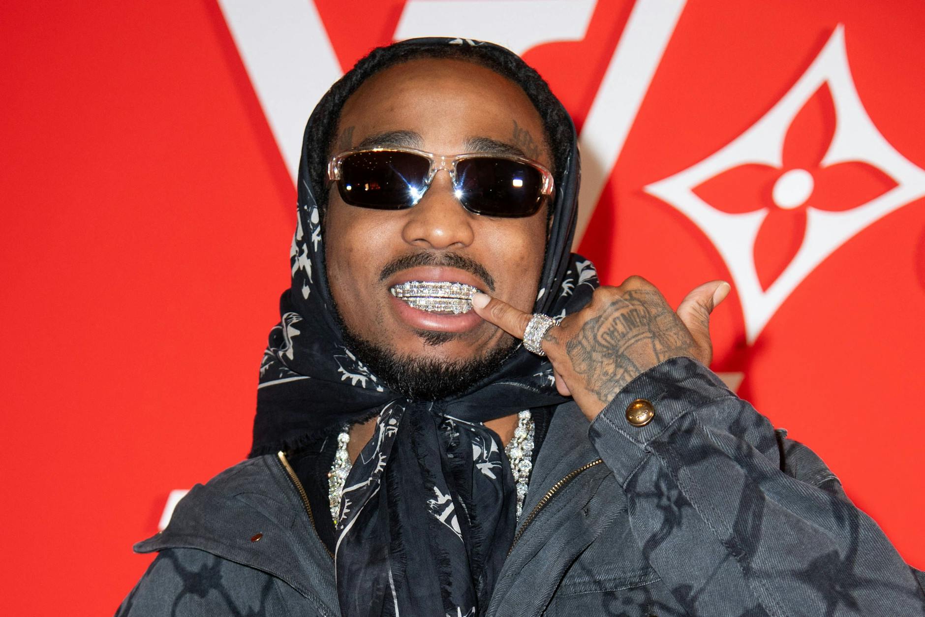 Cheeeeeeeeeeese: Der Rapper Quavo mit seinen Diamantgrillz im Wert einer halben Eigentumsmaisonette in Mitte.