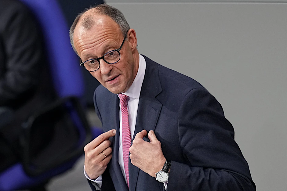 Friedrich Merz, CDU-Bundesvorsitzender und CDU/CSU-Fraktionsvorsitzender, im Bundestag