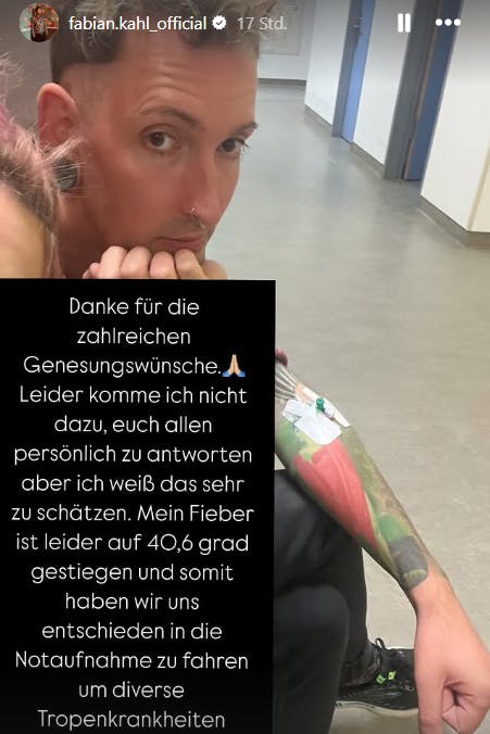 Fabian Kahl berichtet in seiner Instagram-Story vo