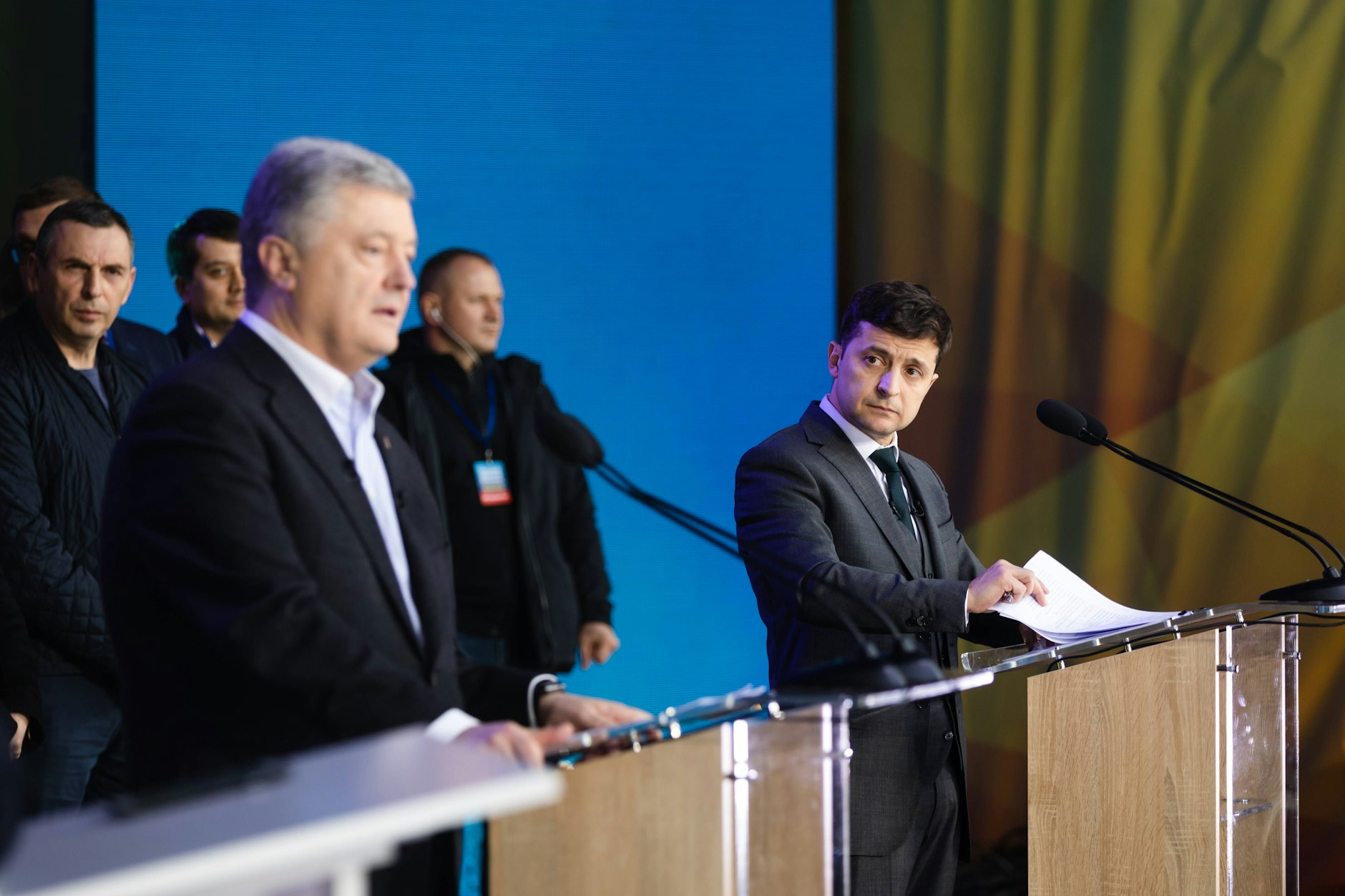 Im April 2019 fand im Kiewer Olympic Stadium ein Wahl Duell zwischen Selenskyj und Poroshenko statt.