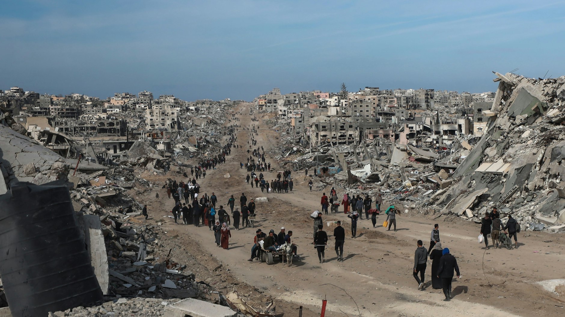 Die zerstörte Stadt Dschabalija Mitte Januar, sie liegt in im Nordosten des Gazastreifens zu Israel.