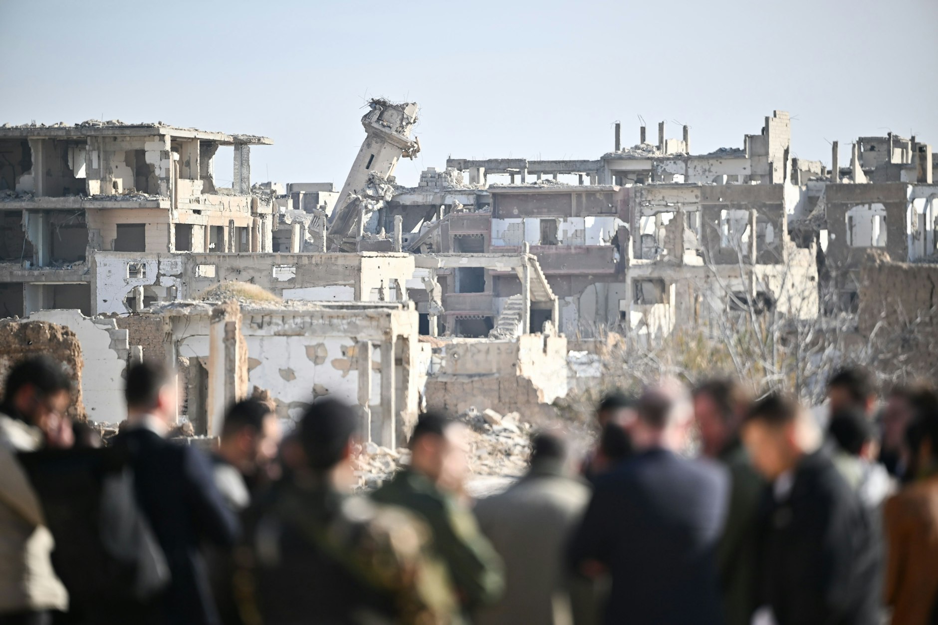 Wiederaufbau ohne Ende: Blick auf den Stadtteil Dschubar in der syrischen Hauptstadt Damaskus während des Besuchs einer deutschen Delegation im Januar