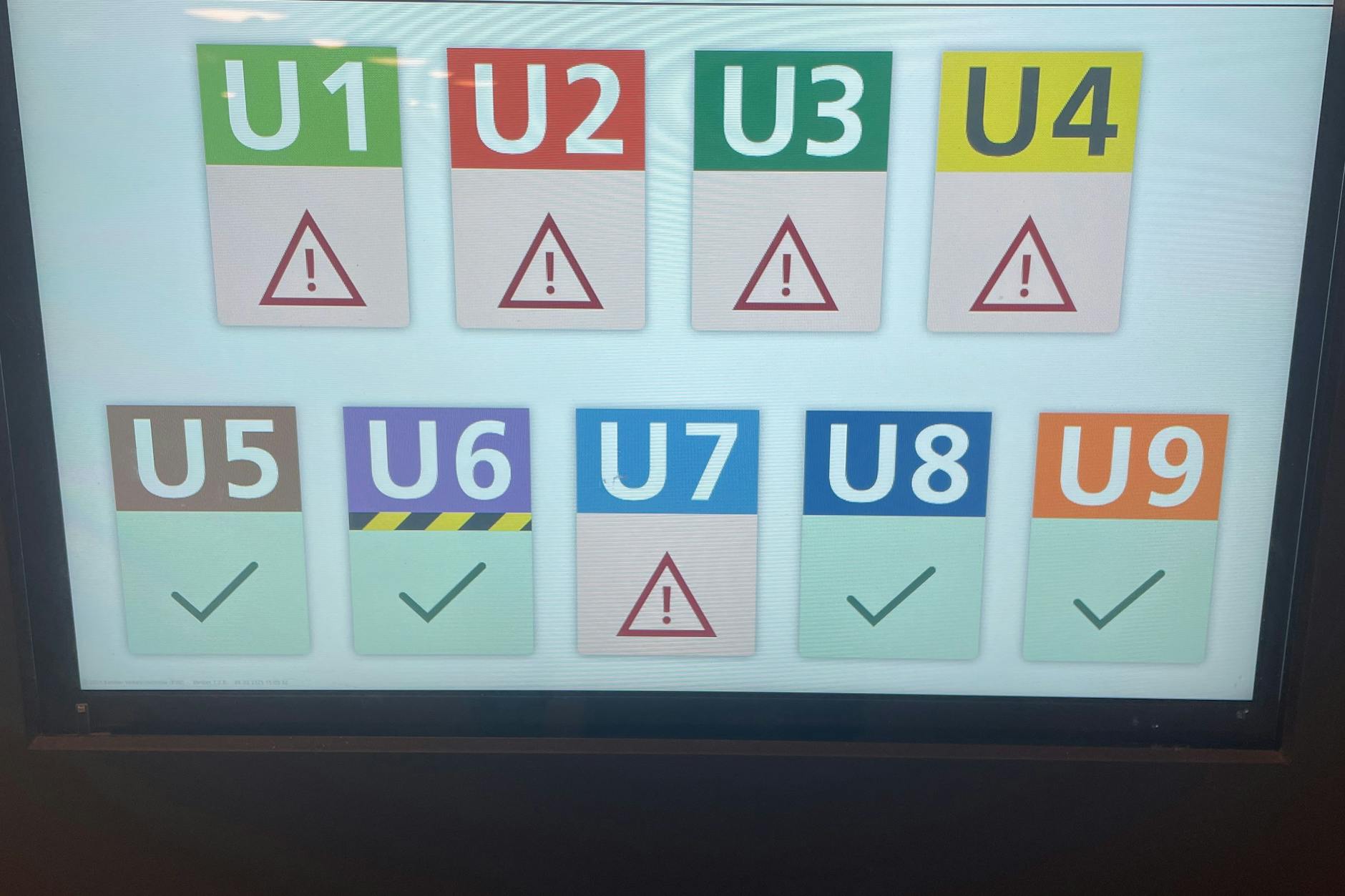 Außer Betrieb: U1, U2, U3 und U4. Auf der U7 kam es zu Zugverspätungen.
