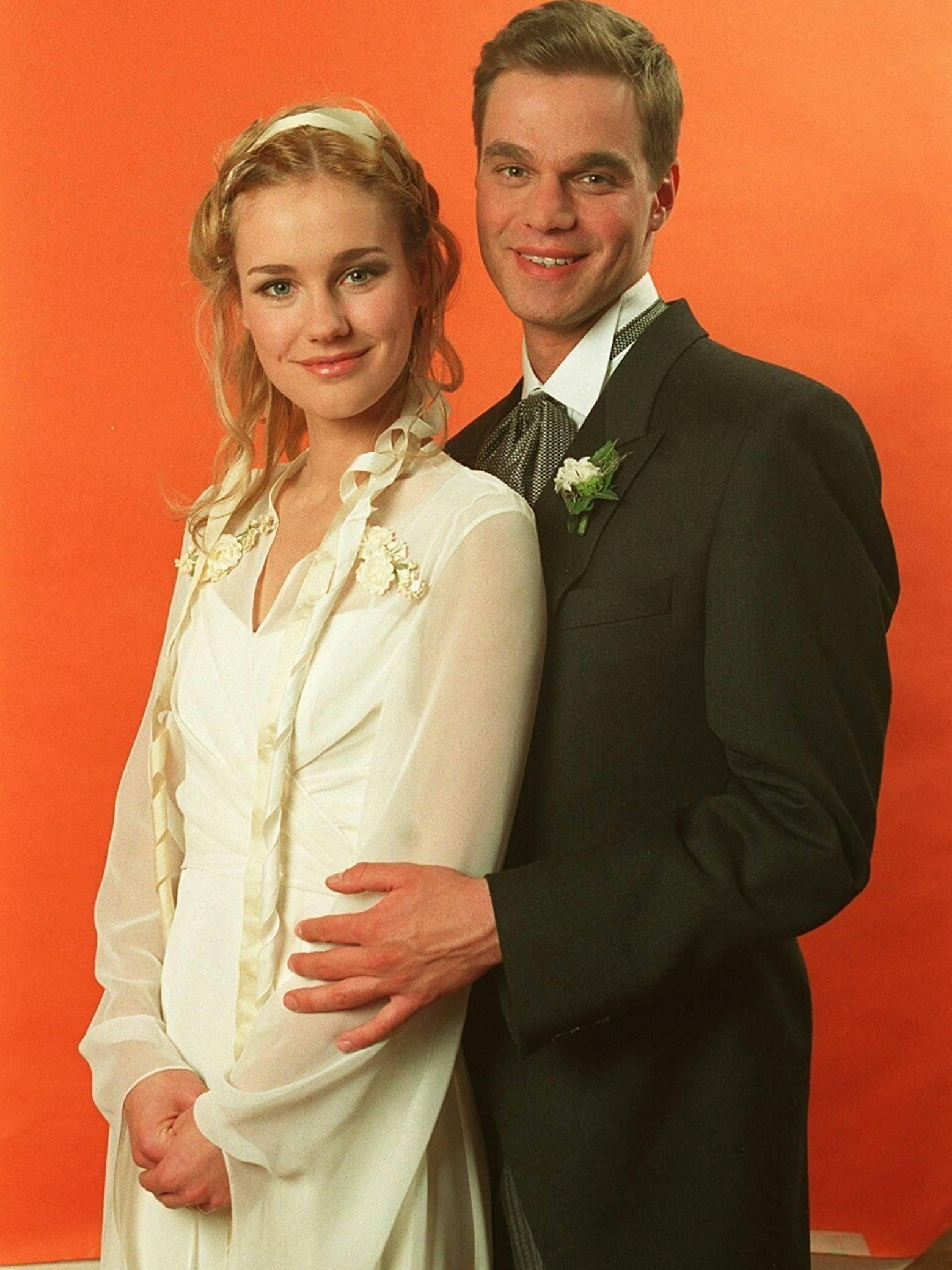 Raphael Schneider im Jahr 1998 mit seiner GZSZ-Ehefrau Rhea Harder.
