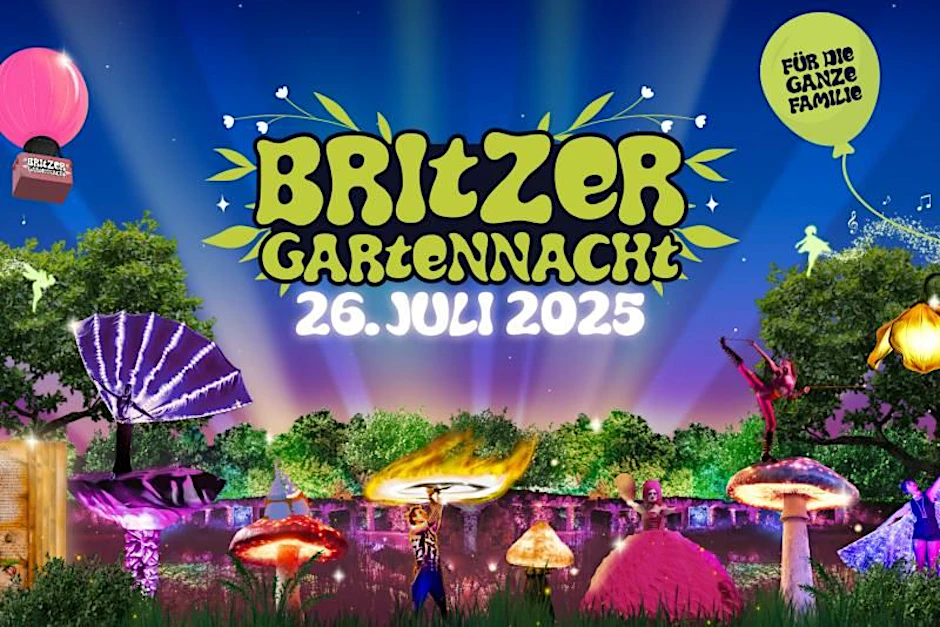 Willkommen zu einer magischen Sommernacht am Samstag, dem 26. Juli, im Britzer Garten – mit Fabelwesen, märchenhaften Illuminationen und zauberhaften Welten. Unbedingt hingehen!