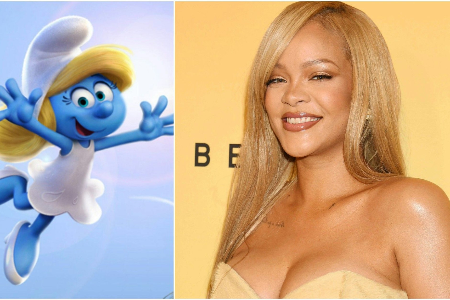 Pop-Star Rihanna gibt ihr Debüt als Synchronsprecherin in „The Smurfs Movie“ und leiht ihre Stimme Schlumpfine. Die ist hier in „Smurfs: The Lost Village“ von 2017 zu sehen.