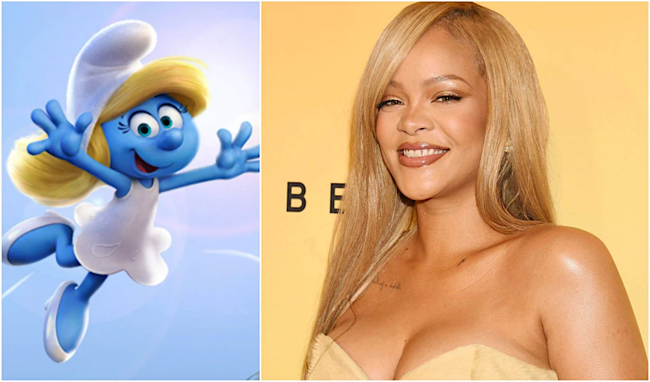 Pop-Star Rihanna gibt ihr Debüt als Synchronsprecherin in „The Smurfs Movie“ und leiht ihre Stimme Schlumpfine. Die ist hier in „Smurfs: The Lost Village“ von 2017 zu sehen.