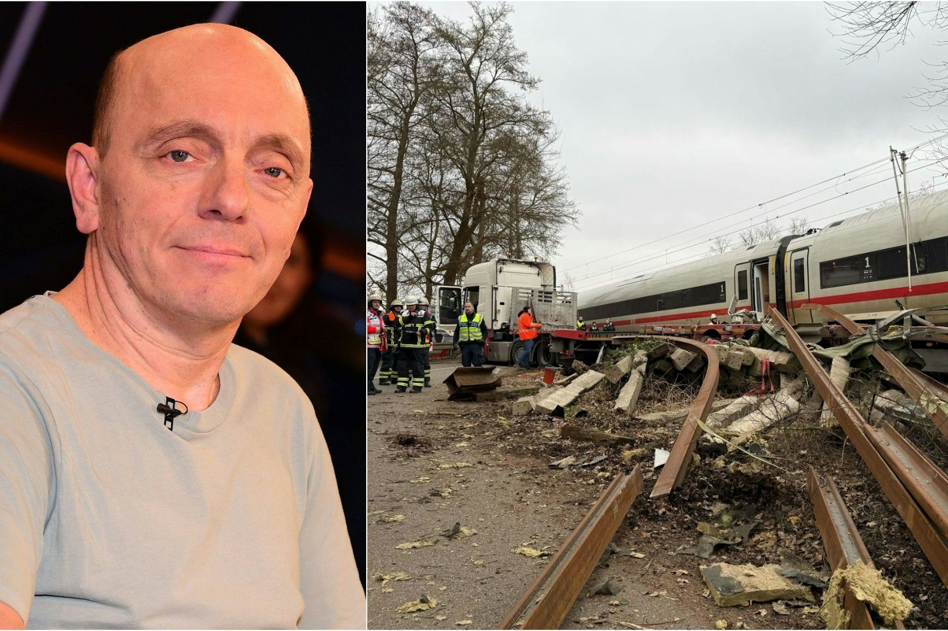 Komiker Bernhard Hoëcker saß in dem Ice , der an einem Hamburger Bahnübergang in einen Sattelschlepper krachte.