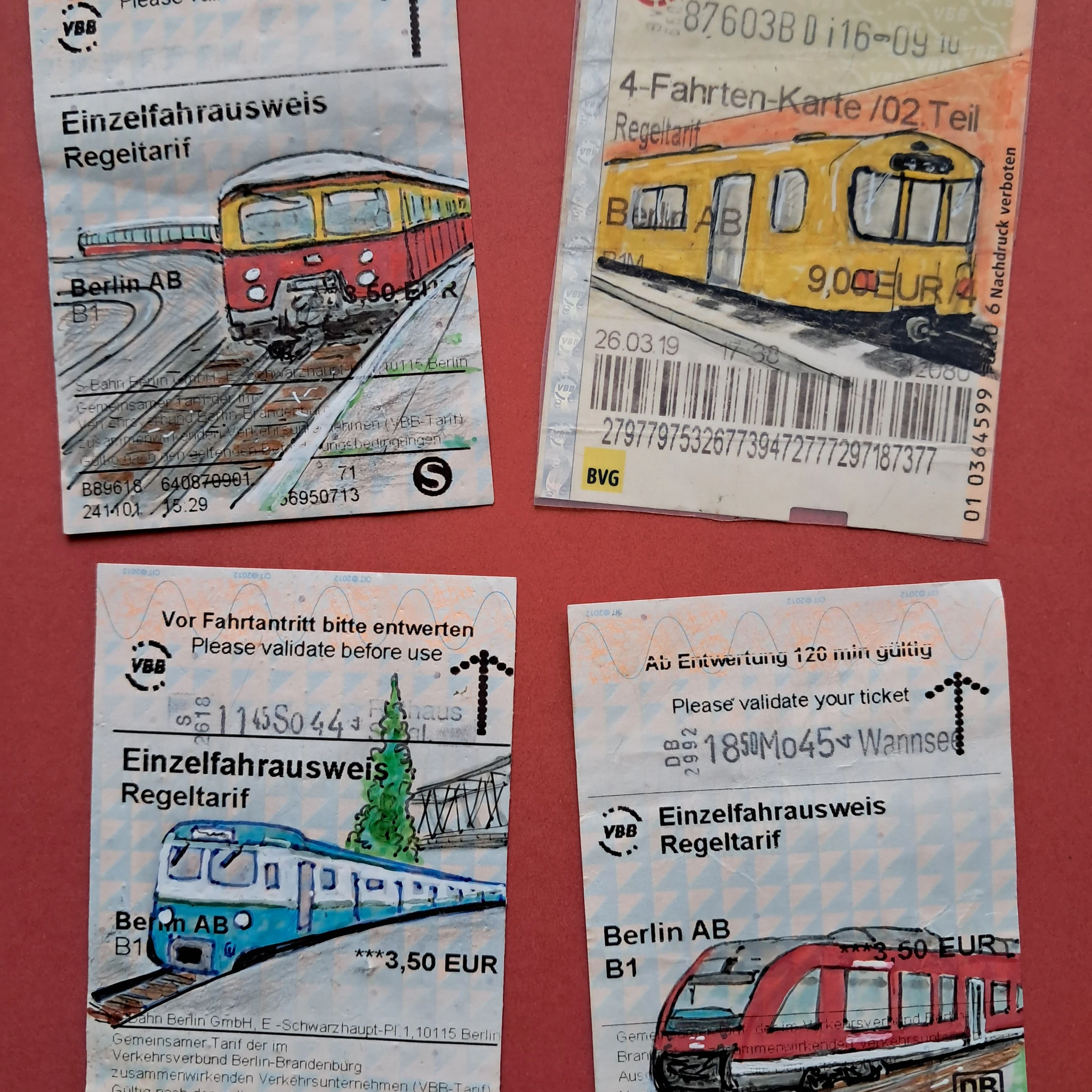 So schön kann der Berliner Nahverkehr sein. Kunst auf Fahrkarten, Idee für S-Bahn und BVG?